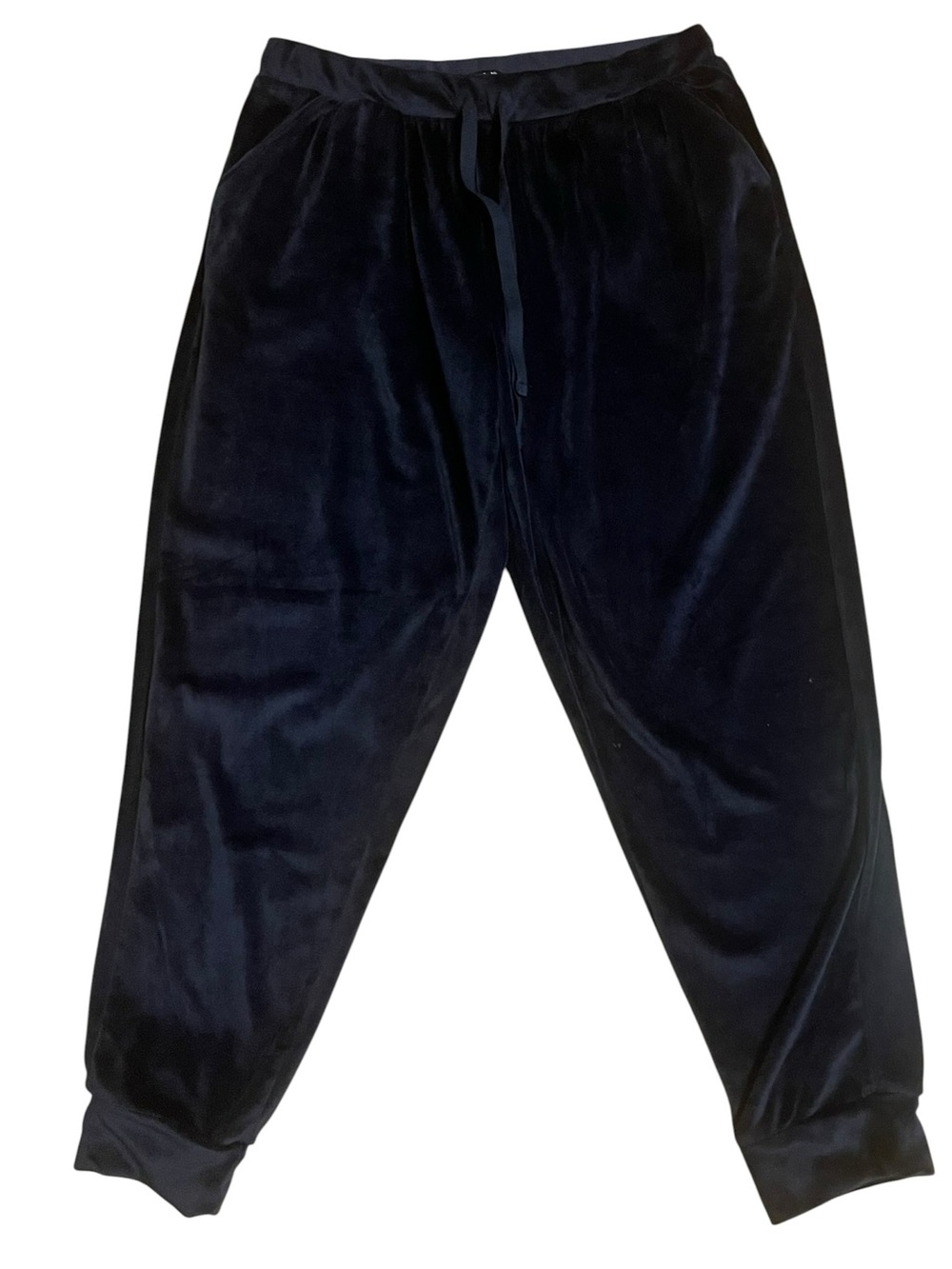 BALI Velvet Jogger Pants in Deep Navy - Size Large